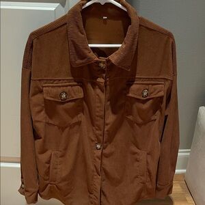 New Brown Corduroy Women's “shacket” size small